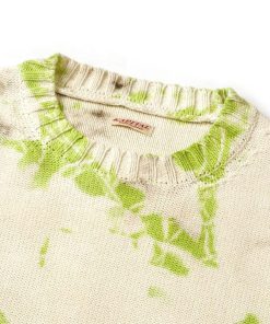 5G Cotton Knit Crew Sweater (ASHBURY DYED) 'Green / Brown' Kapital